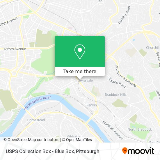 USPS Collection Box - Blue Box map