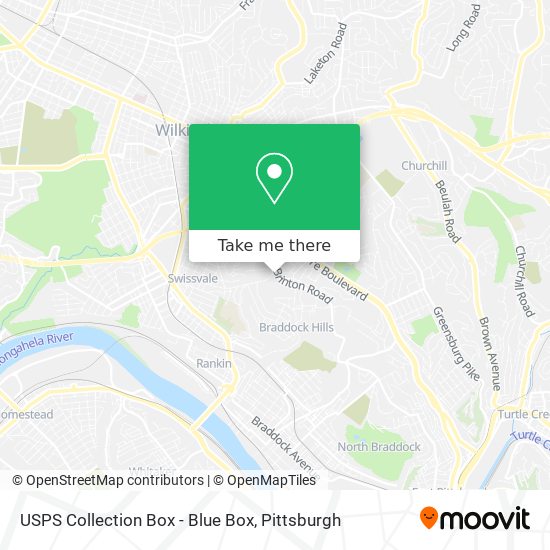 Mapa de USPS Collection Box - Blue Box