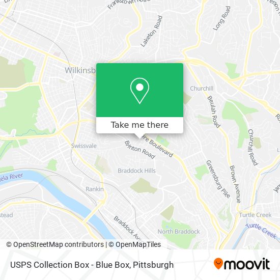 Mapa de USPS Collection Box - Blue Box