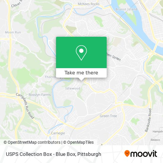 Mapa de USPS Collection Box - Blue Box