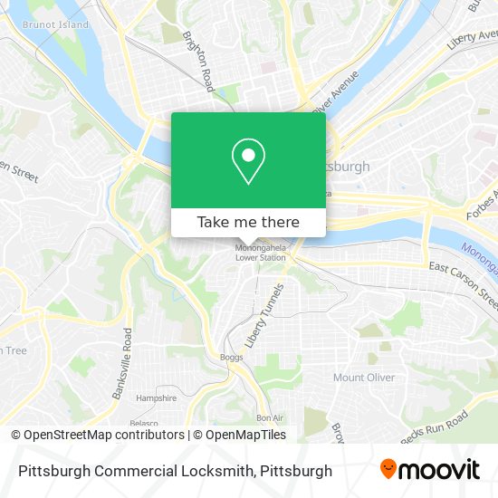 Pittsburgh Commercial Locksmith map
