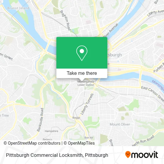 Pittsburgh Commercial Locksmith map