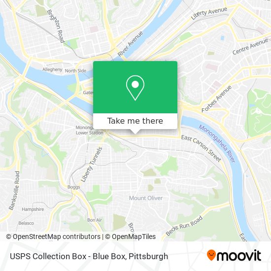 Mapa de USPS Collection Box - Blue Box