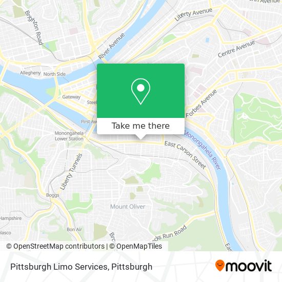 Pittsburgh Limo Services map