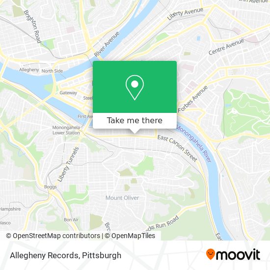 Allegheny Records map