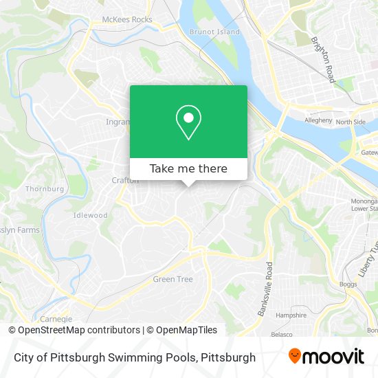 City of Pittsburgh Swimming Pools map