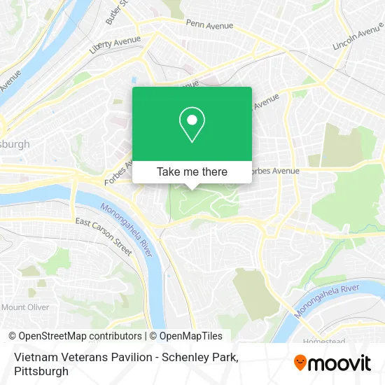 Vietnam Veterans Pavilion - Schenley Park map