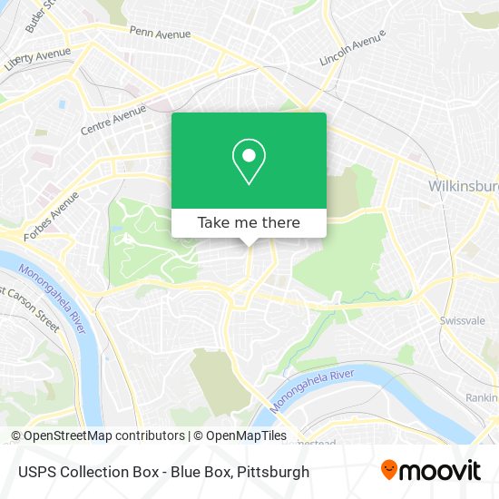 Mapa de USPS Collection Box - Blue Box