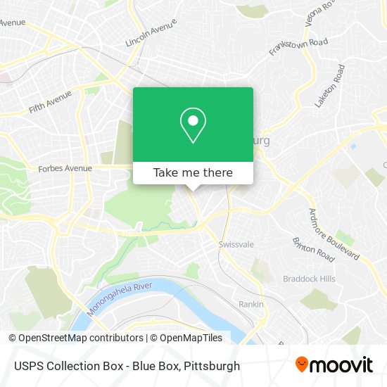 Mapa de USPS Collection Box - Blue Box