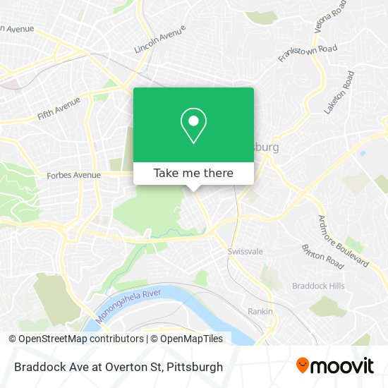Braddock Ave at Overton St map