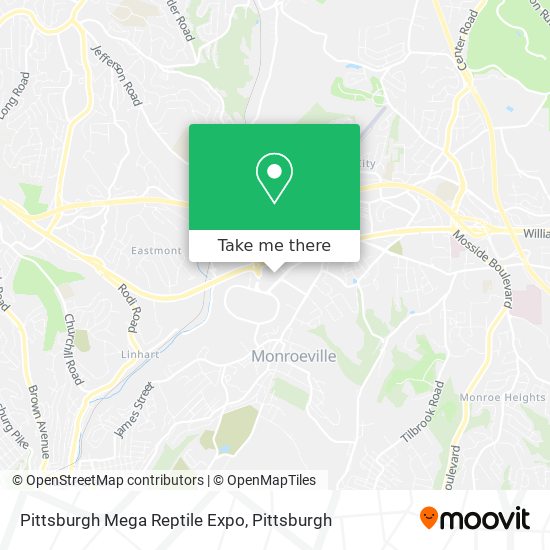 Mapa de Pittsburgh Mega Reptile Expo