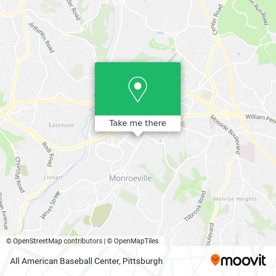 All American Baseball Center map
