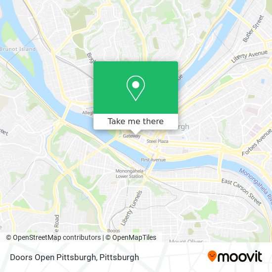 Mapa de Doors Open Pittsburgh