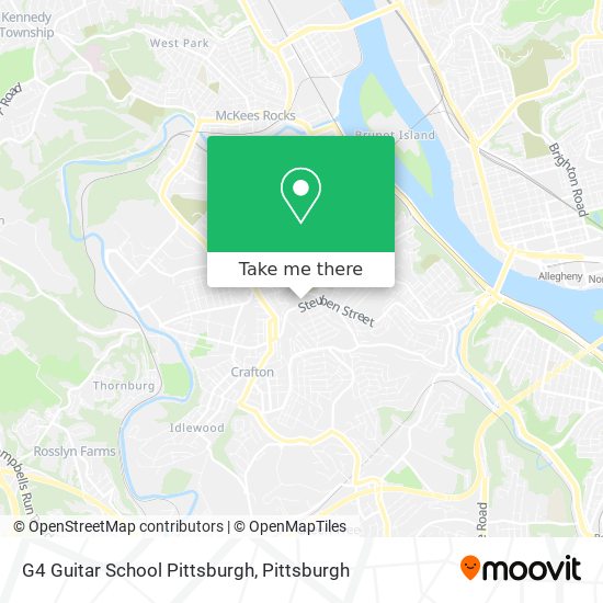 Mapa de G4 Guitar School Pittsburgh