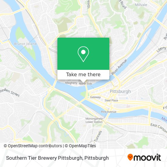 Southern Tier Brewery Pittsburgh map
