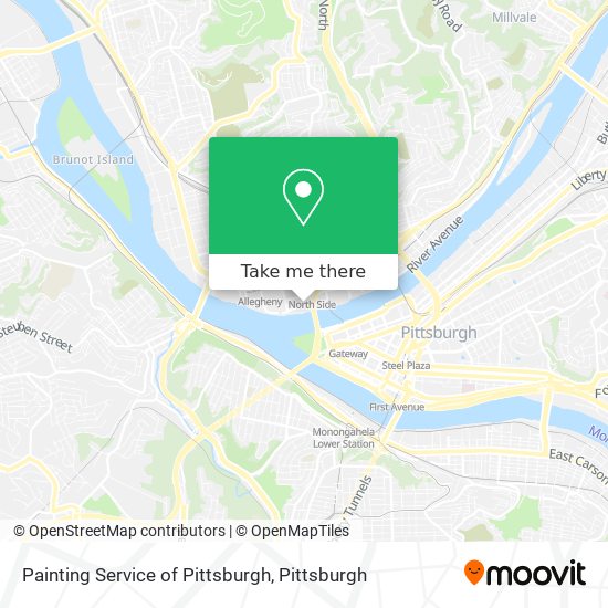 Painting Service of Pittsburgh map