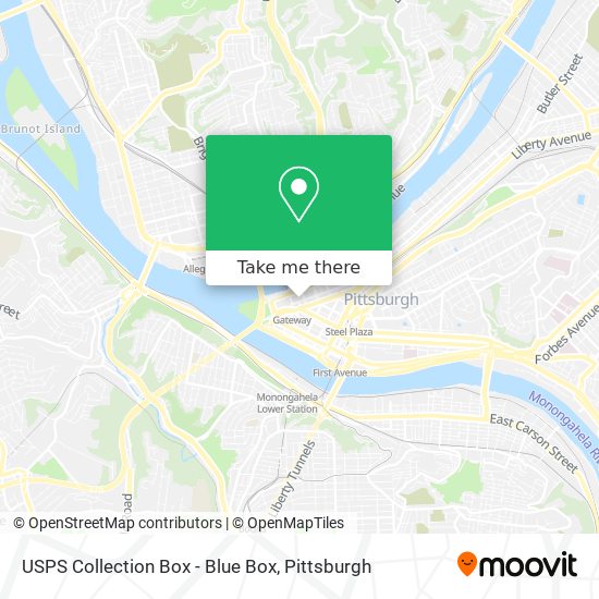 Mapa de USPS Collection Box - Blue Box