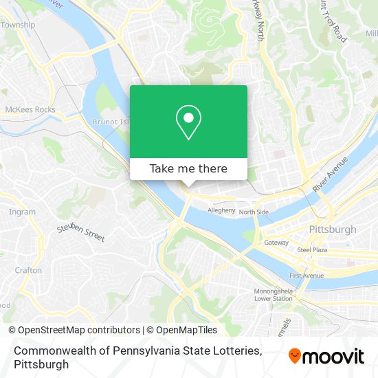 Commonwealth of Pennsylvania State Lotteries map
