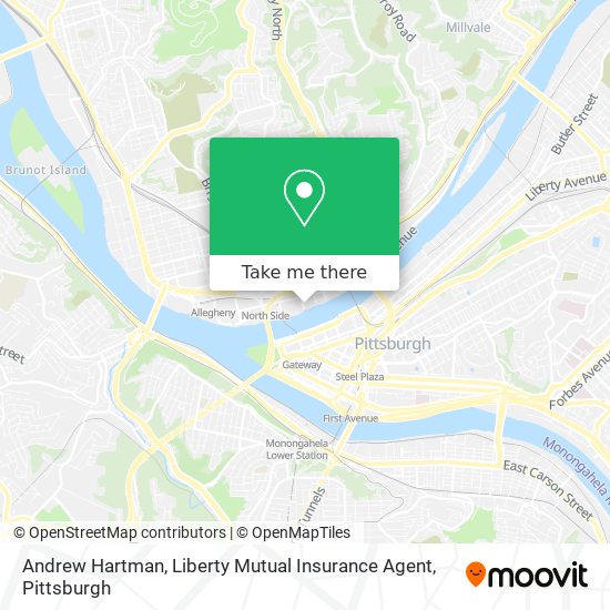 Andrew Hartman, Liberty Mutual Insurance Agent map