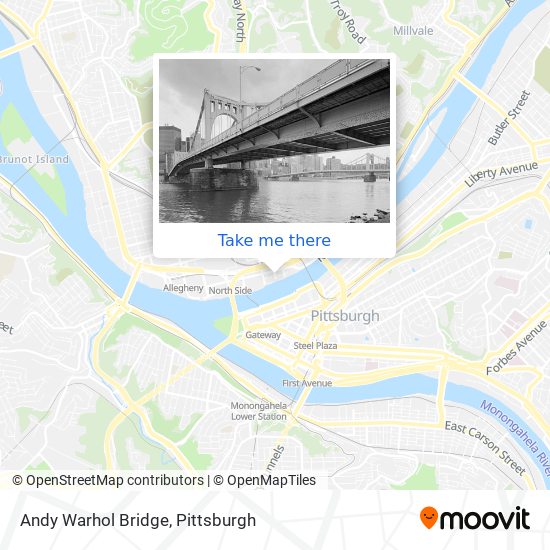 Andy Warhol Bridge map