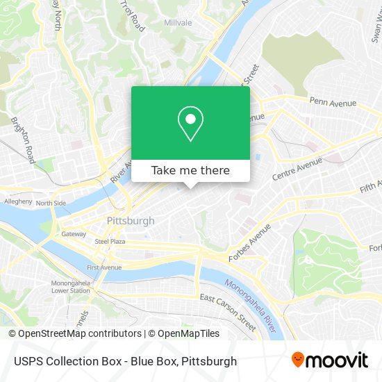 Mapa de USPS Collection Box - Blue Box