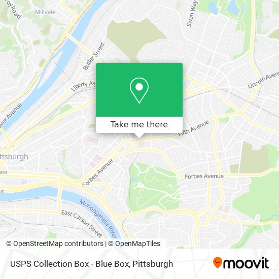 Mapa de USPS Collection Box - Blue Box