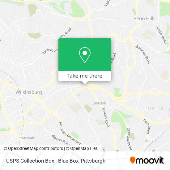 Mapa de USPS Collection Box - Blue Box