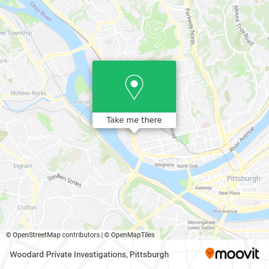 Woodard Private Investigations map