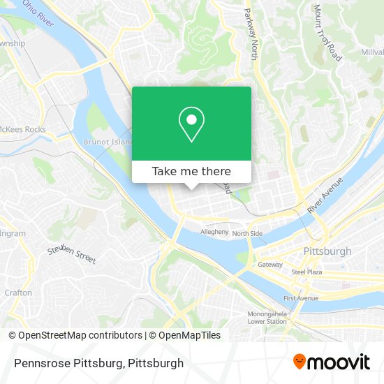 Mapa de Pennsrose Pittsburg