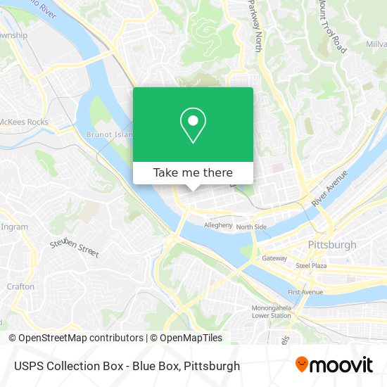 Mapa de USPS Collection Box - Blue Box