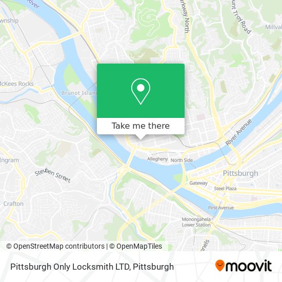Mapa de Pittsburgh Only Locksmith LTD