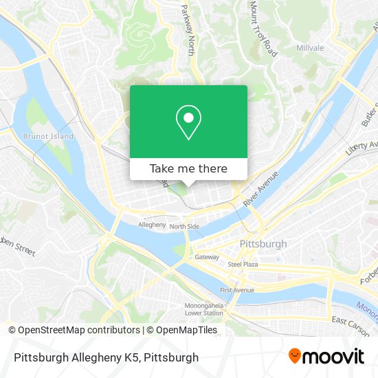 Mapa de Pittsburgh Allegheny K5