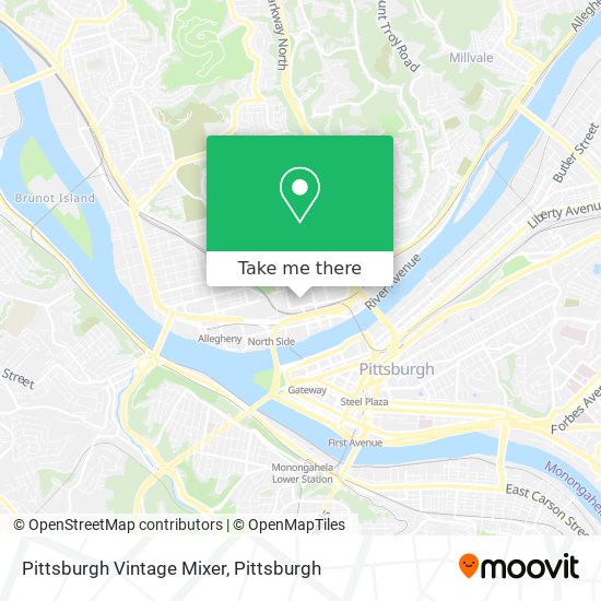 Mapa de Pittsburgh Vintage Mixer