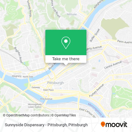 Mapa de Sunnyside Dispensary - Pittsburgh