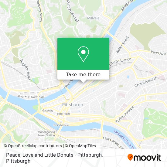 Mapa de Peace, Love and Little Donuts - Pittsburgh