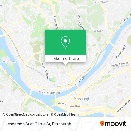 Henderson St at Carrie St map