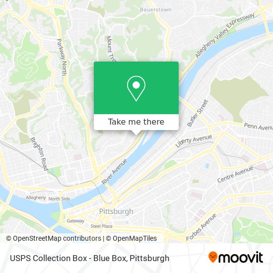 USPS Collection Box - Blue Box map