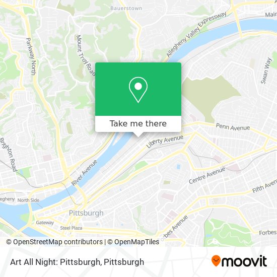 Mapa de Art All Night: Pittsburgh