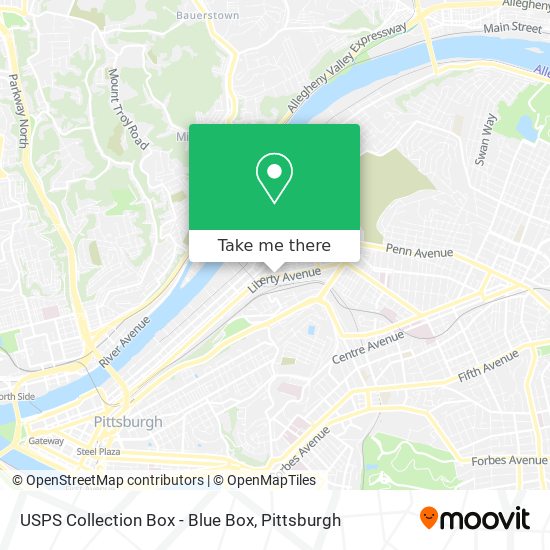 USPS Collection Box - Blue Box map