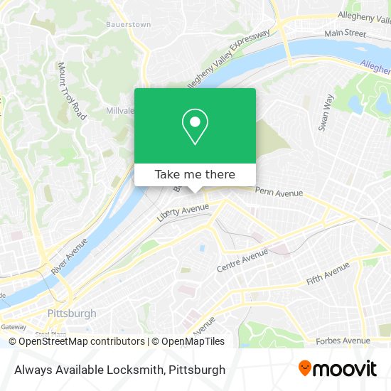 Mapa de Always Available Locksmith