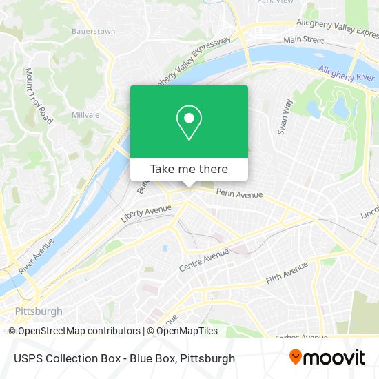 Mapa de USPS Collection Box - Blue Box