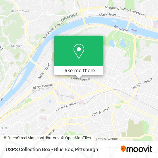 Mapa de USPS Collection Box - Blue Box