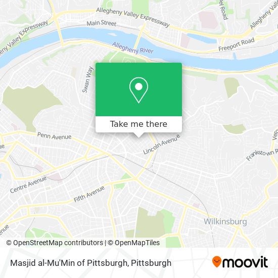 Mapa de Masjid al-Mu'Min of Pittsburgh