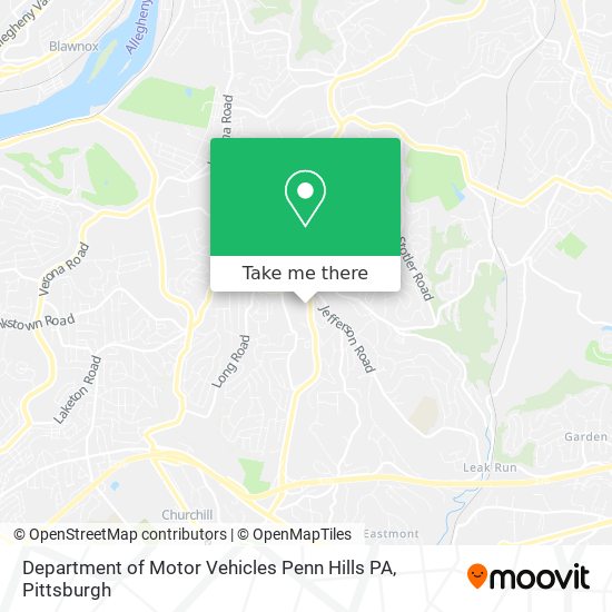 Department of Motor Vehicles Penn Hills PA map