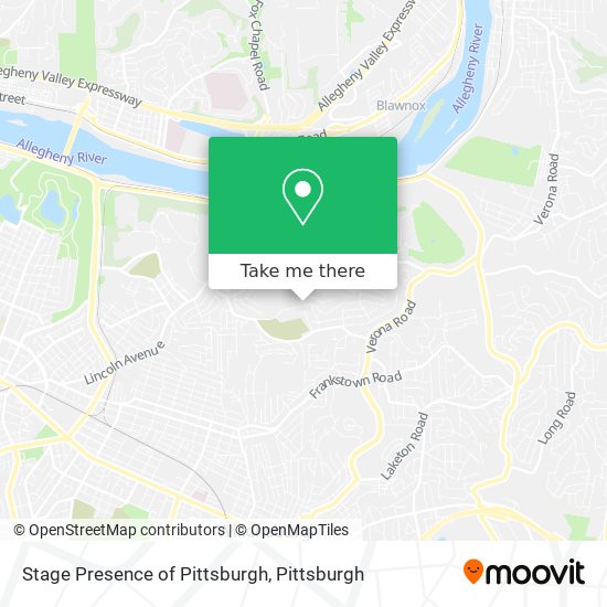 Mapa de Stage Presence of Pittsburgh