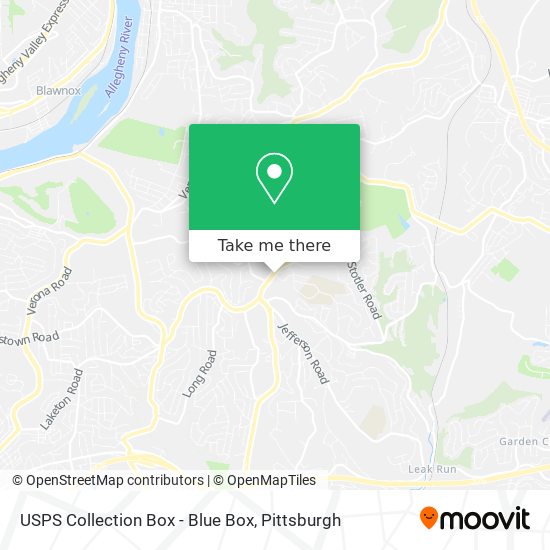 Mapa de USPS Collection Box - Blue Box