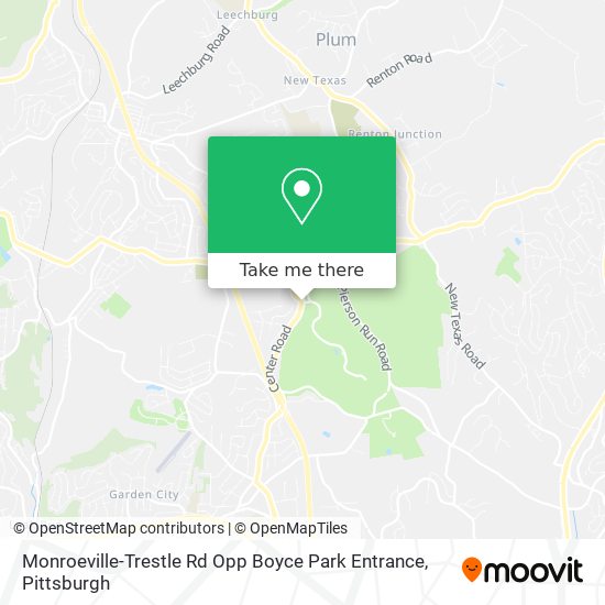 Monroeville-Trestle Rd Opp Boyce Park Entrance map