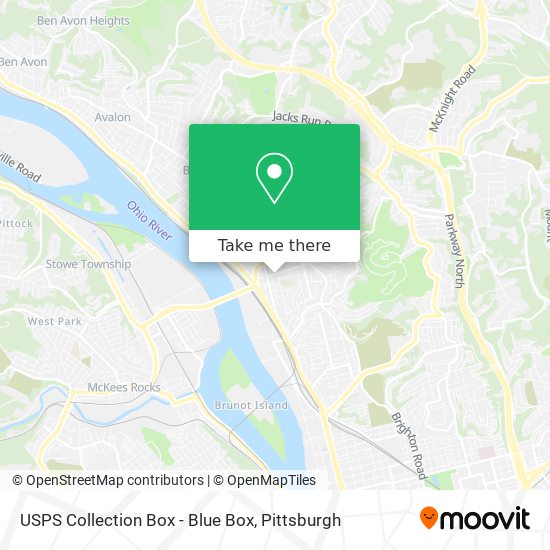 USPS Collection Box - Blue Box map