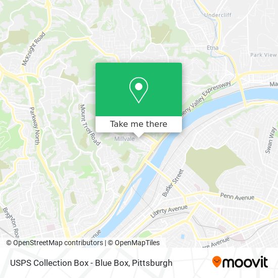 Mapa de USPS Collection Box - Blue Box