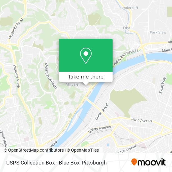 USPS Collection Box - Blue Box map